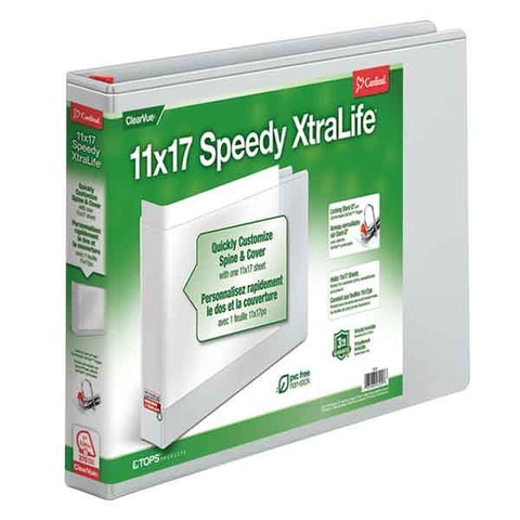 11 x 17, Speedy XtraLife Non-Stick Locking Slant-D Ring Binder, White - Justbinding.com