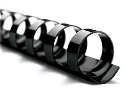 Black 3/8 inch 19 Ring Plastic Combs, 100 pcs - Justbinding.com